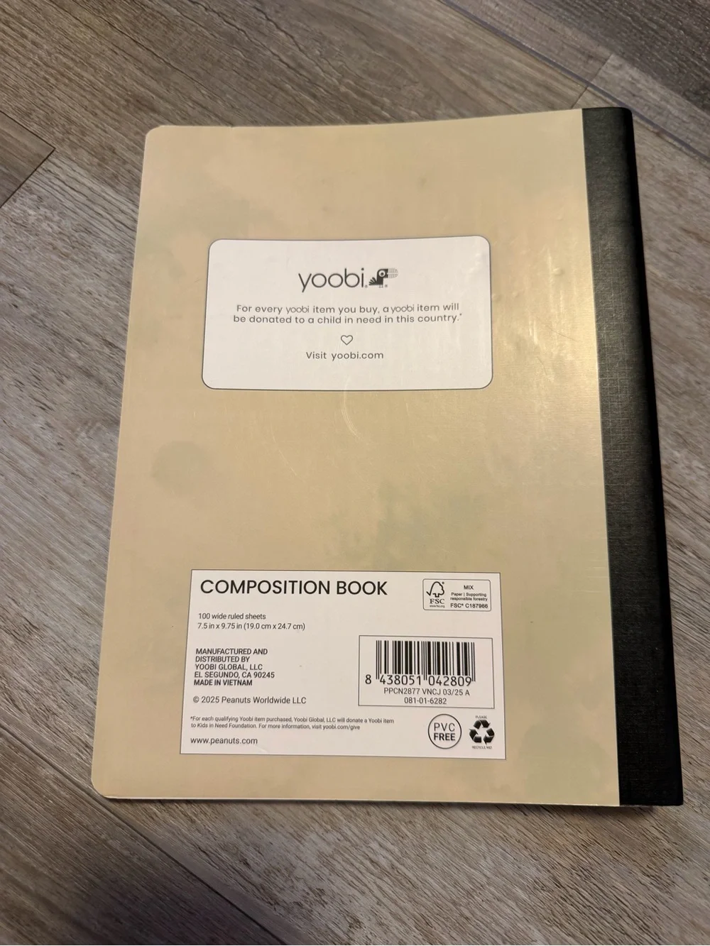 Yoobi x Peanuts Notebook